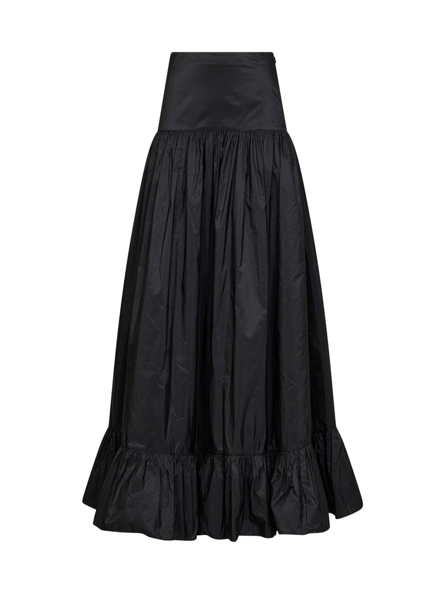 Skirt Taffeta Maxi Black Recycled Polyester