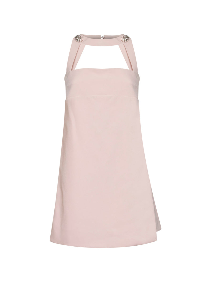 Mini Dress Stretch Crepe Powder Pink Recycled Polyester