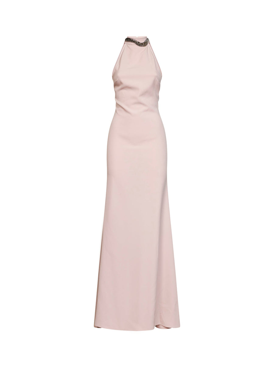 Maxi Dress Powder Pink Stretch Crêpe Polyester