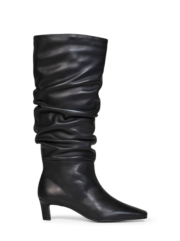 Knee-High Boots Kalila Black Leather Sustainable