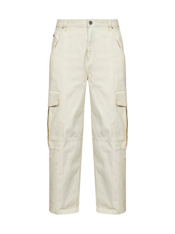 Cargo Trousers Ivory Cotton