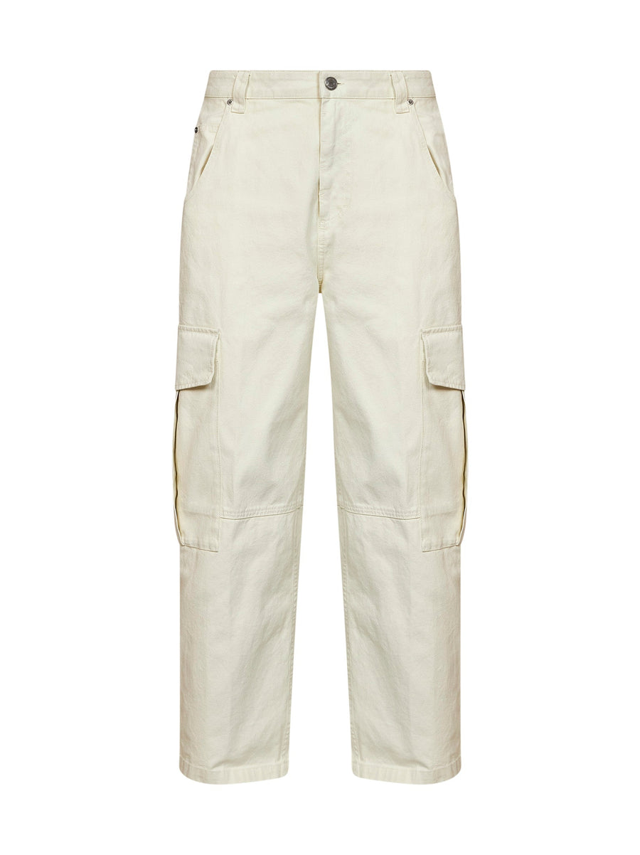 Cargo Trousers Ivory Cotton