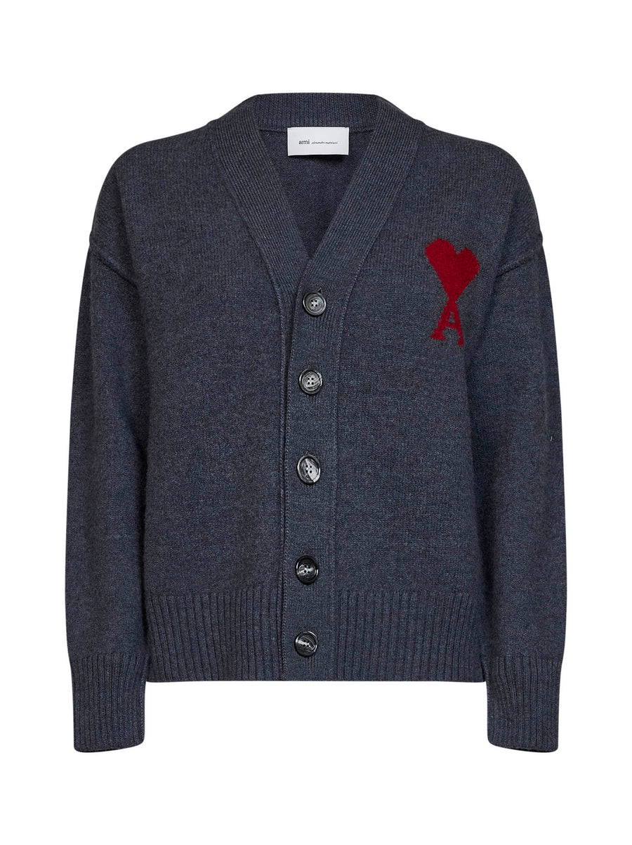 Cardigan Ami De Cœur Grey Merino Wool Silk Cardigans