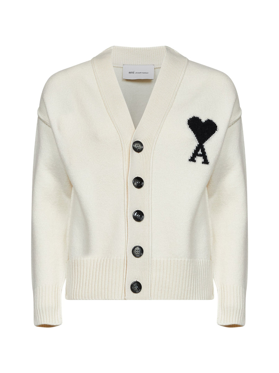 Cardigan Ami De Cœur Felted Merino Wool Ivory Cardigans