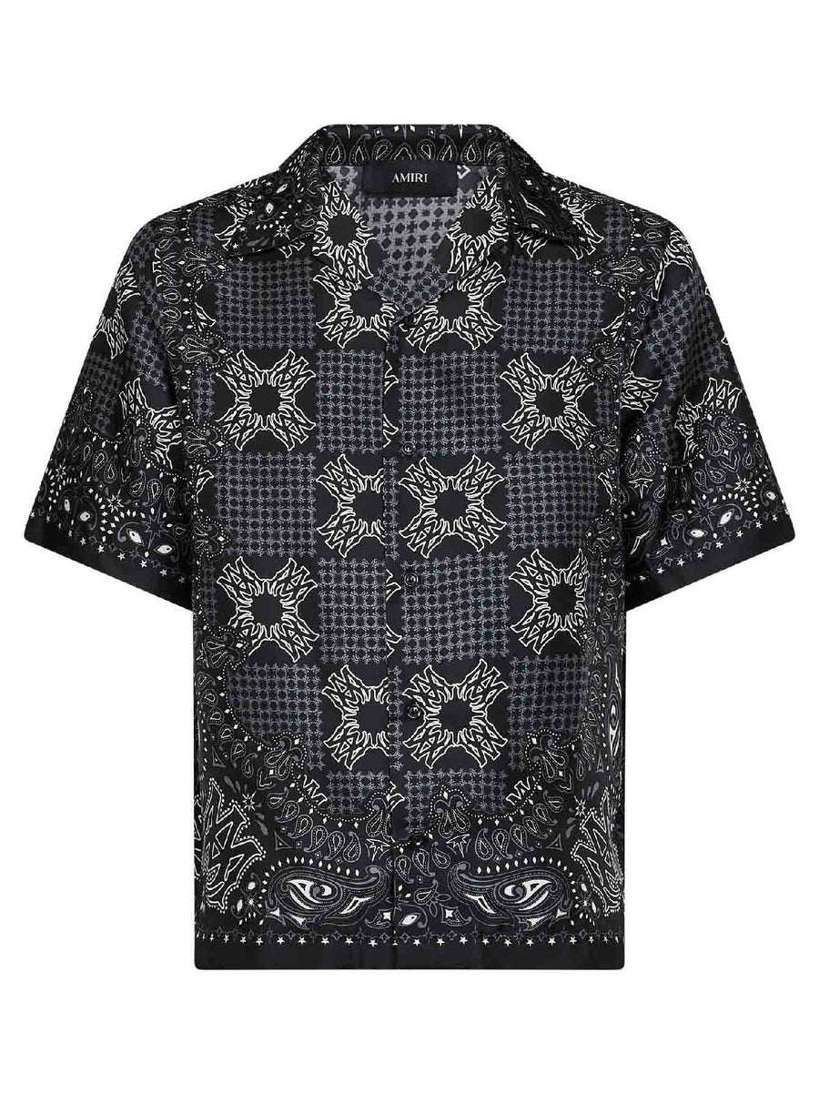 Camp Shirt Ma Check Black Silk