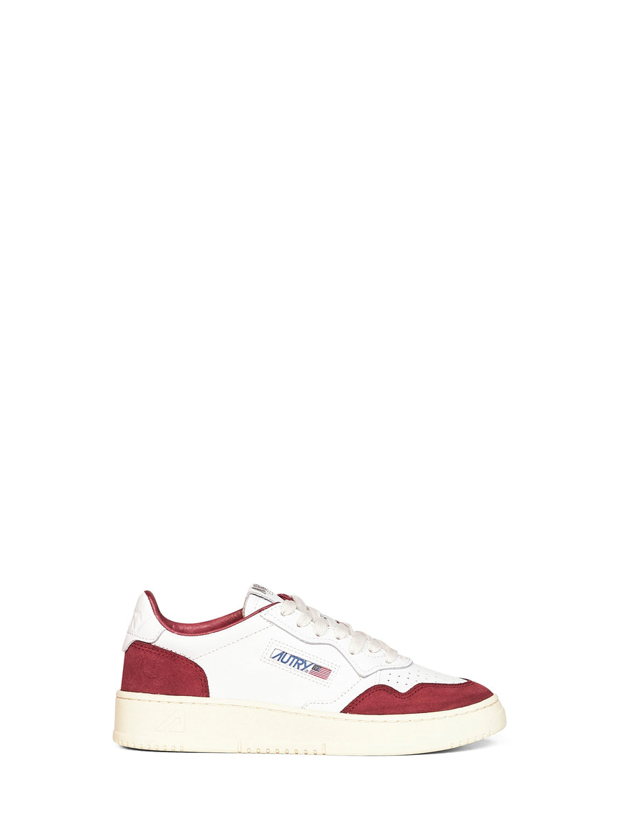 Sneakers Medalist Low White-Burgundy Multicolour Calf Leather Trainers