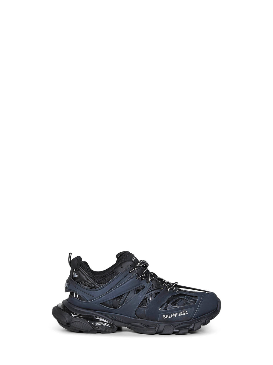 Track Sneakers Black Mesh And Nylon Polyurethane Trainers