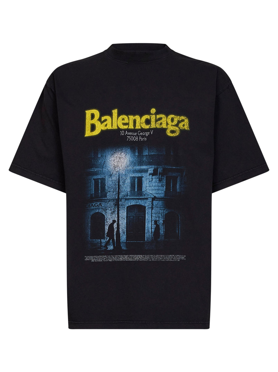 T-Shirt The Address Washed Black Cotton T-shirts