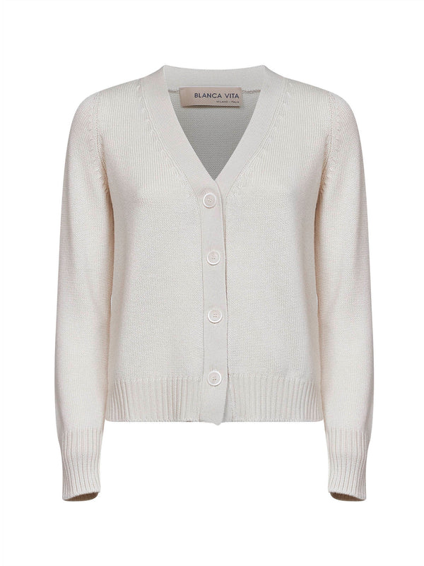 Cardigan Virgin Wool Beige Cardigans