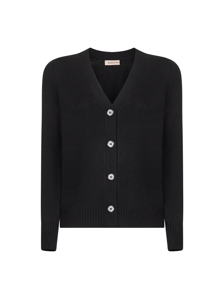 Cardigan Black Virgin Wool