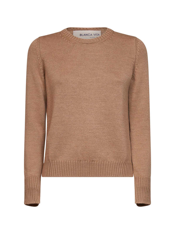 Crewneck Sweater Virgin Wool Camel