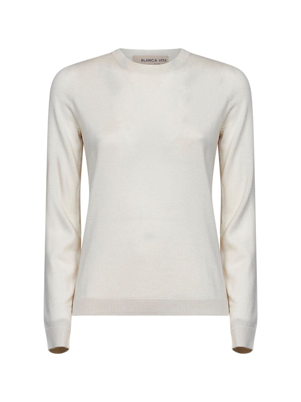 Crewneck Sweater Virgin Wool Beige