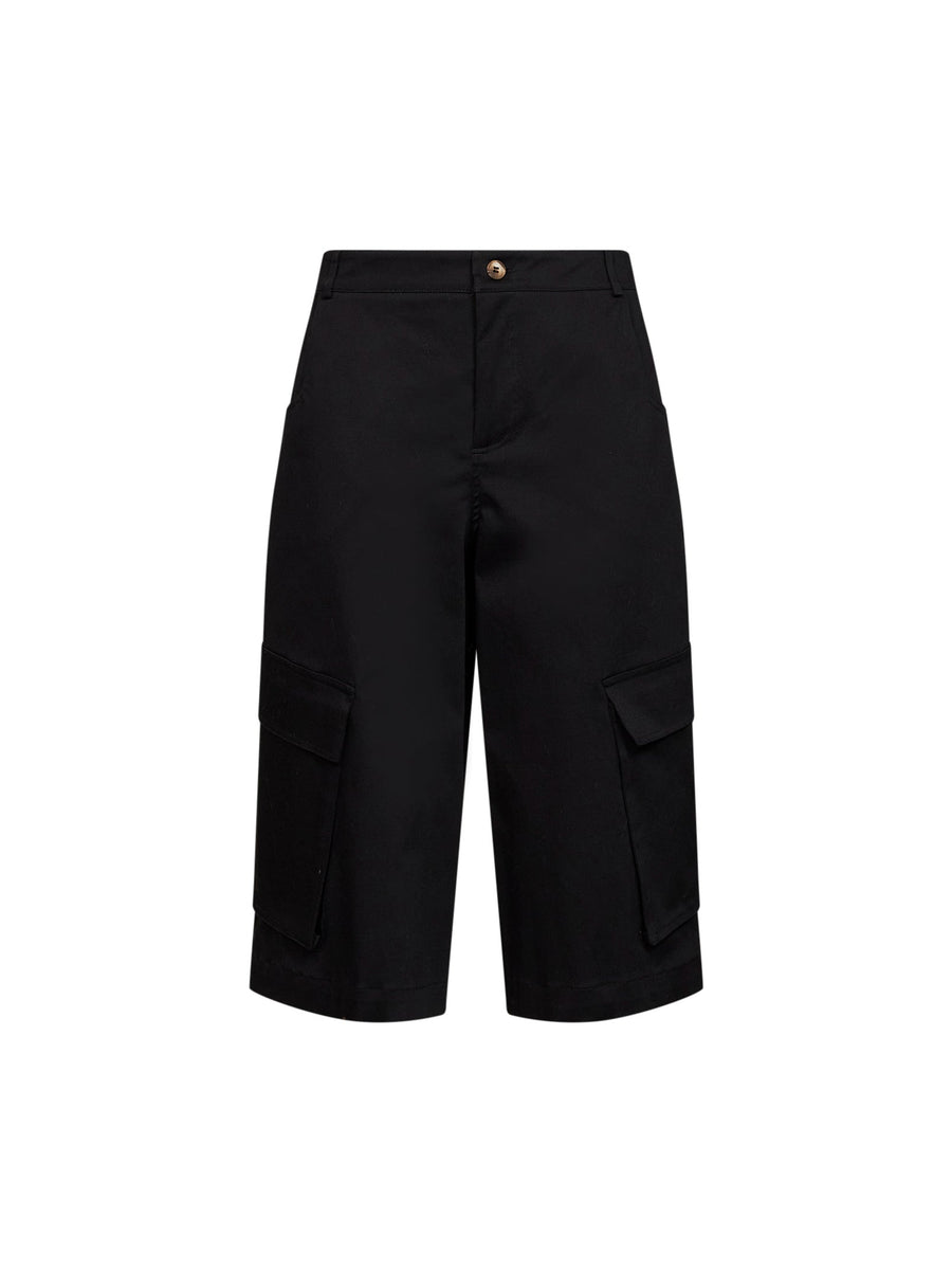 Bermuda Cargo Shorts Basco Black Cotton