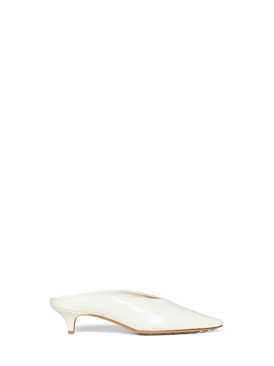 Mule Pumps Vesta White Leather Calf Mules