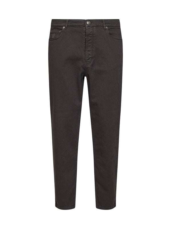 Jeans Dark Brown Garment-Dyed Cotton