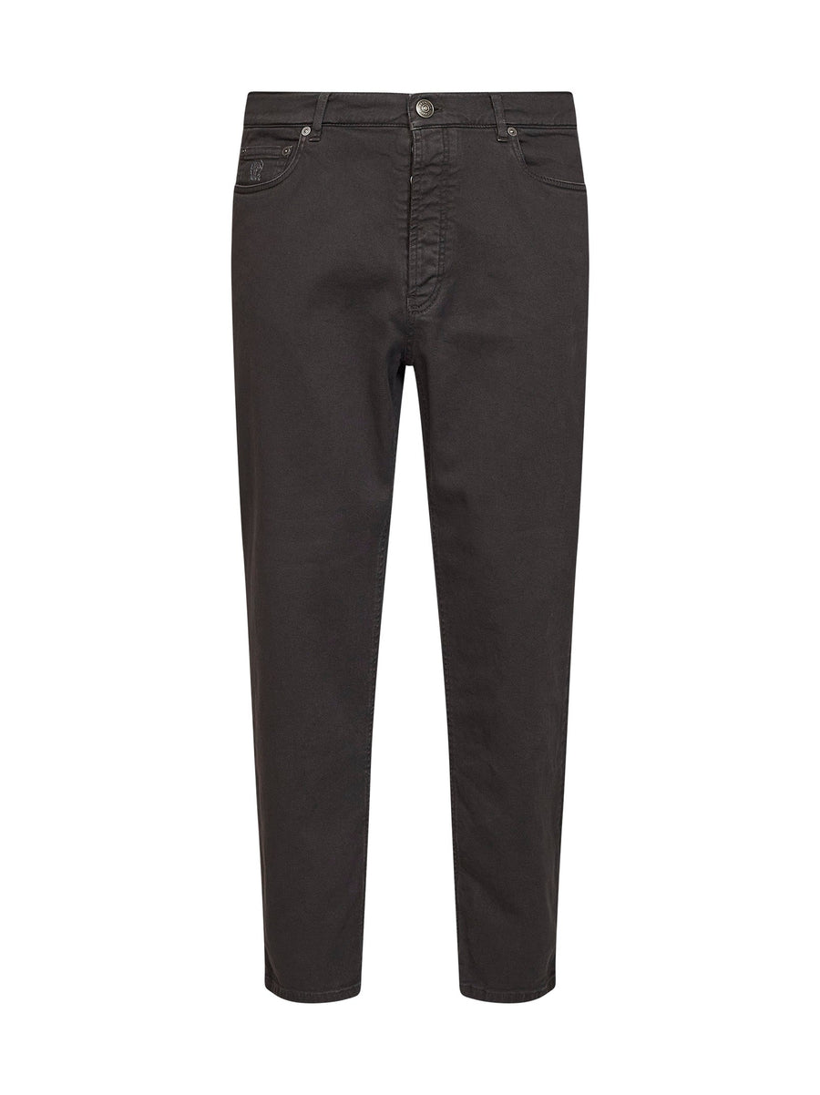 Jeans Dark Brown Garment-Dyed Cotton
