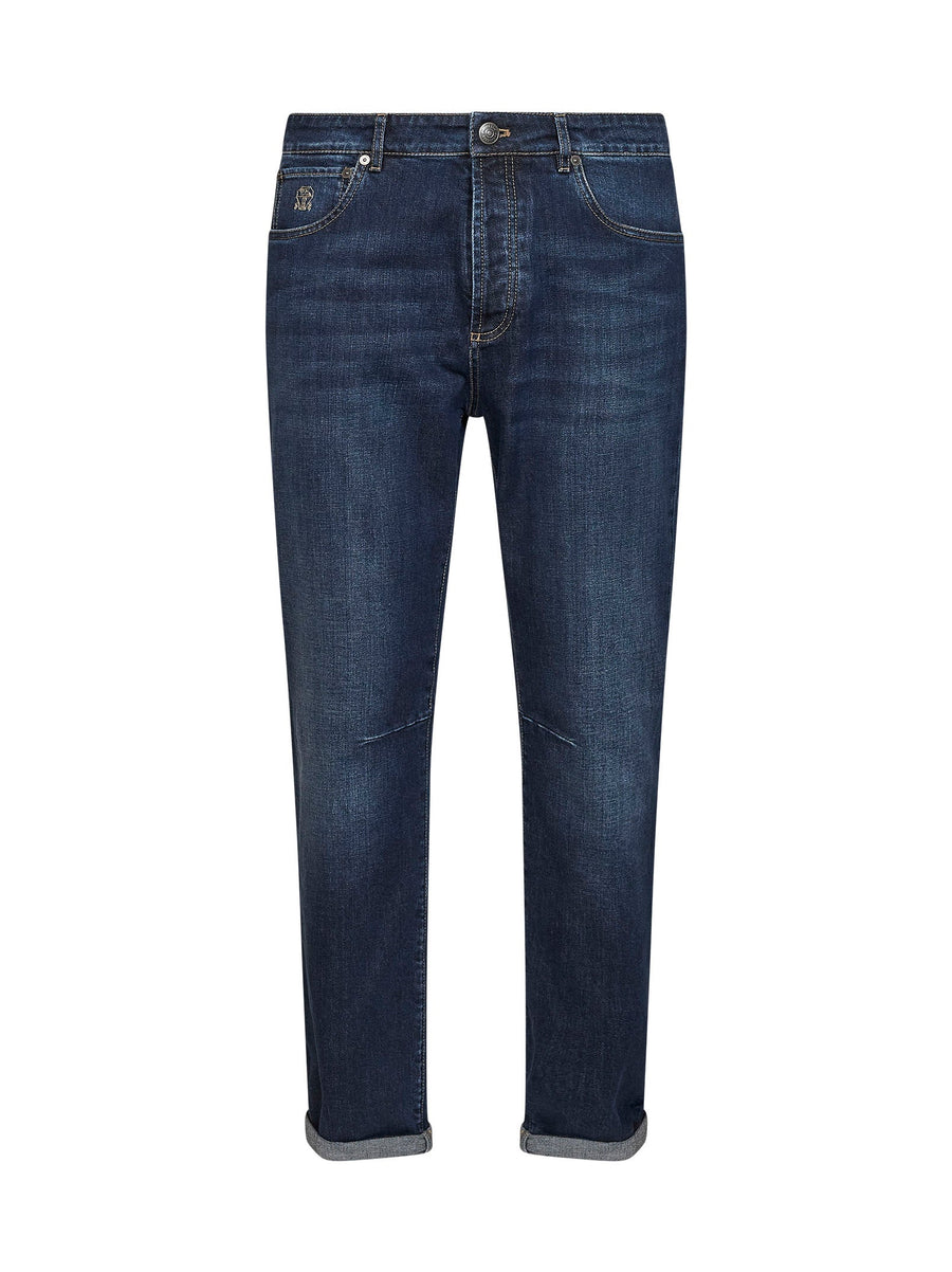 Jeans Dark Blue Cotton Trousers