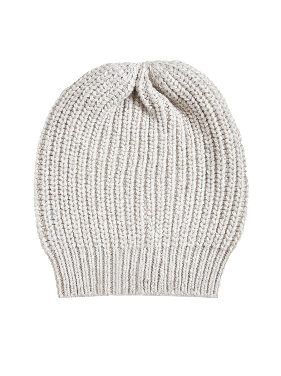 Beanie Cashmere-Silk Grey Cashmere And Silk Blend Hat