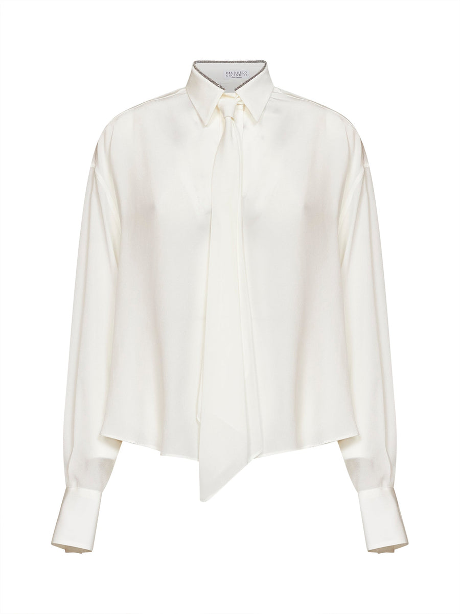 Shirt Crêpe De Chine Silk — White