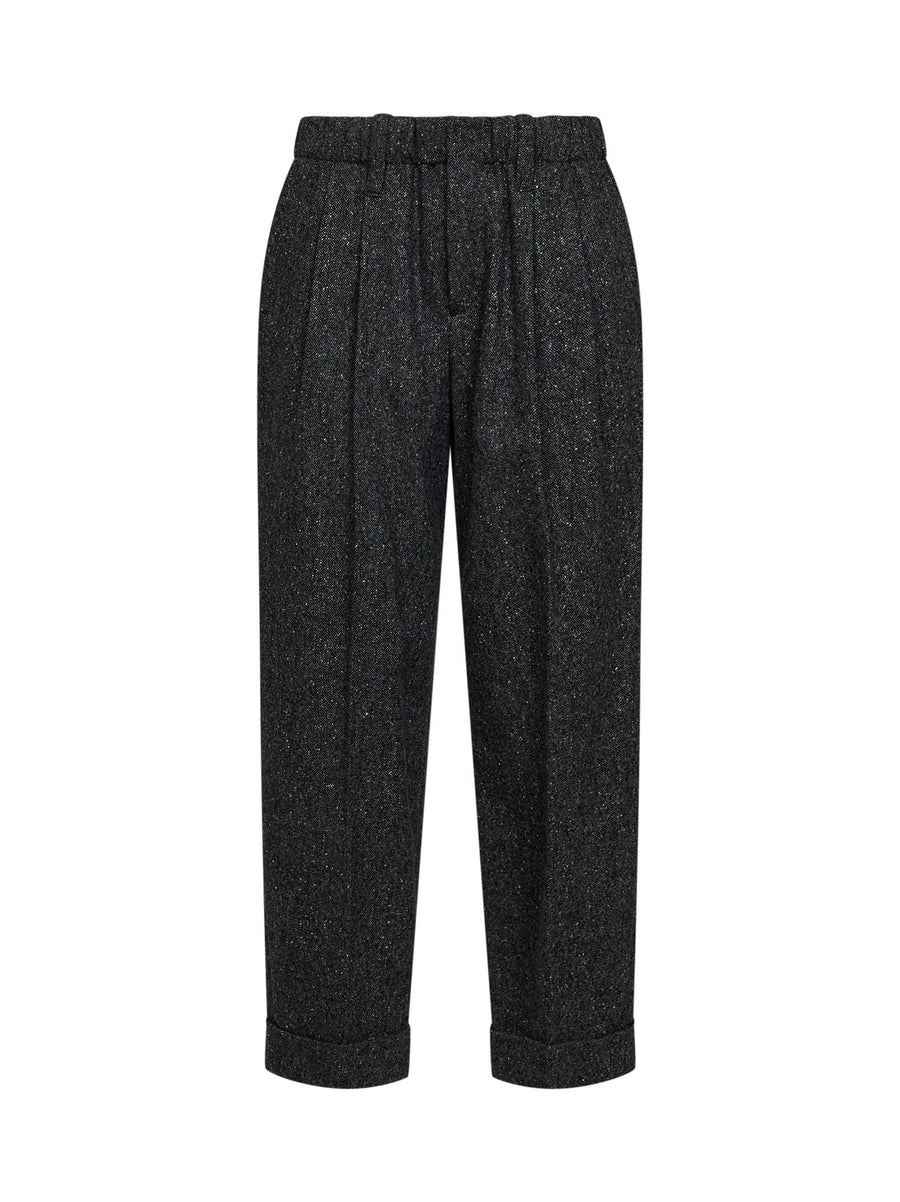 Trousers Donegal Wool Black Virgin