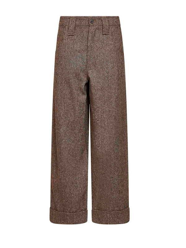 Baggy Trousers Brown Virgin Wool