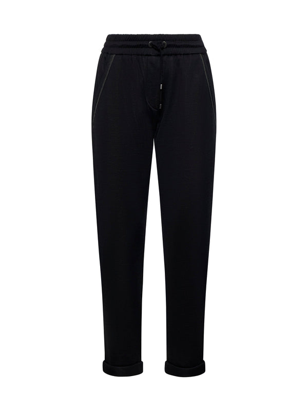 Jogging Trousers Cotton-Silk Black
