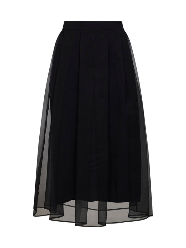 Midi Skirt Black Lyocell