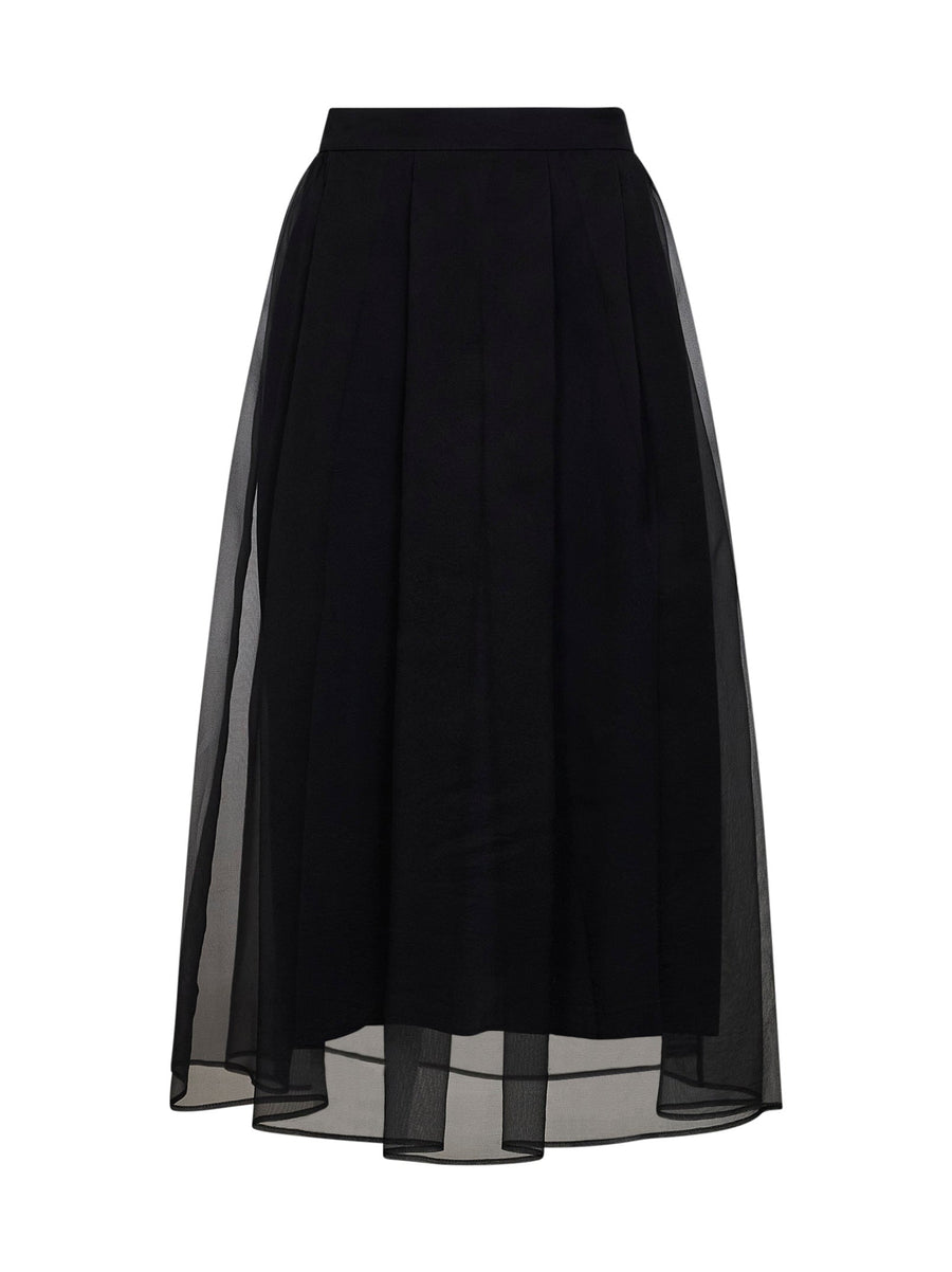 Midi Skirt Black Lyocell