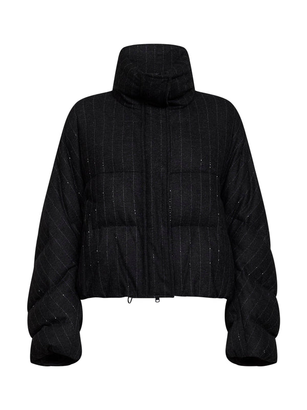 Puffer Jacket Anthracite Wool-Blend Grey