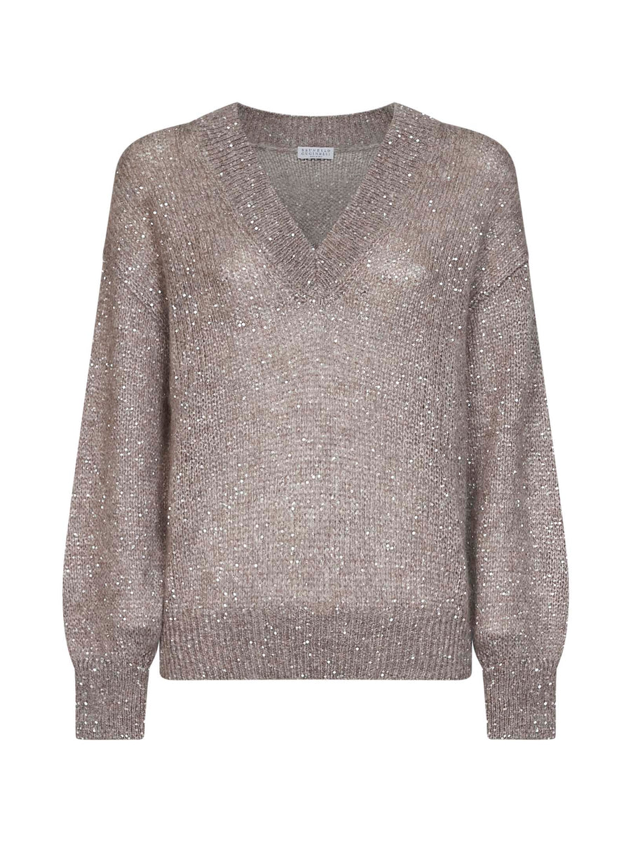 Ribbed Cotton Knit Sweater Dove Grey Lyocell
