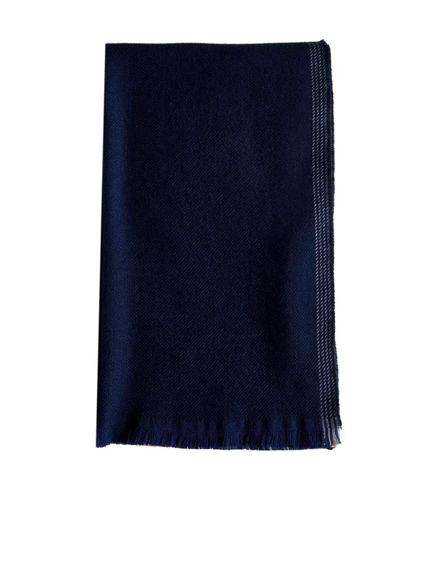 Scarf Navy Blue Wool-Cashmere