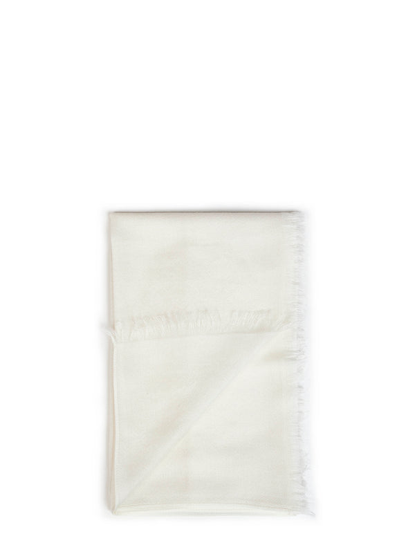 Scarf Ivory Cashmere And Silk