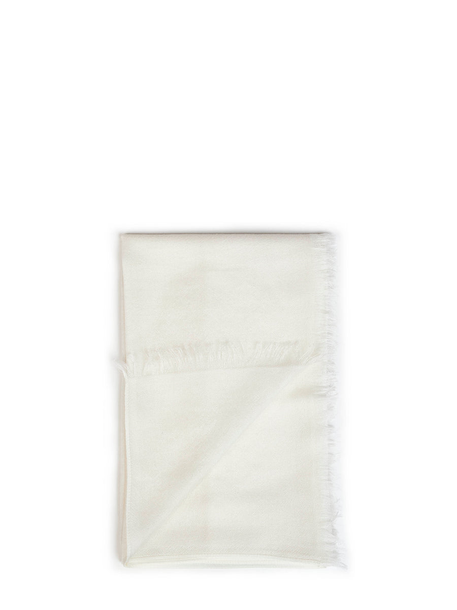 Scarf Ivory Cashmere And Silk