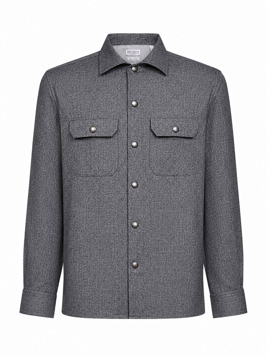 Overshirt Virgin Wool Grey Shirt