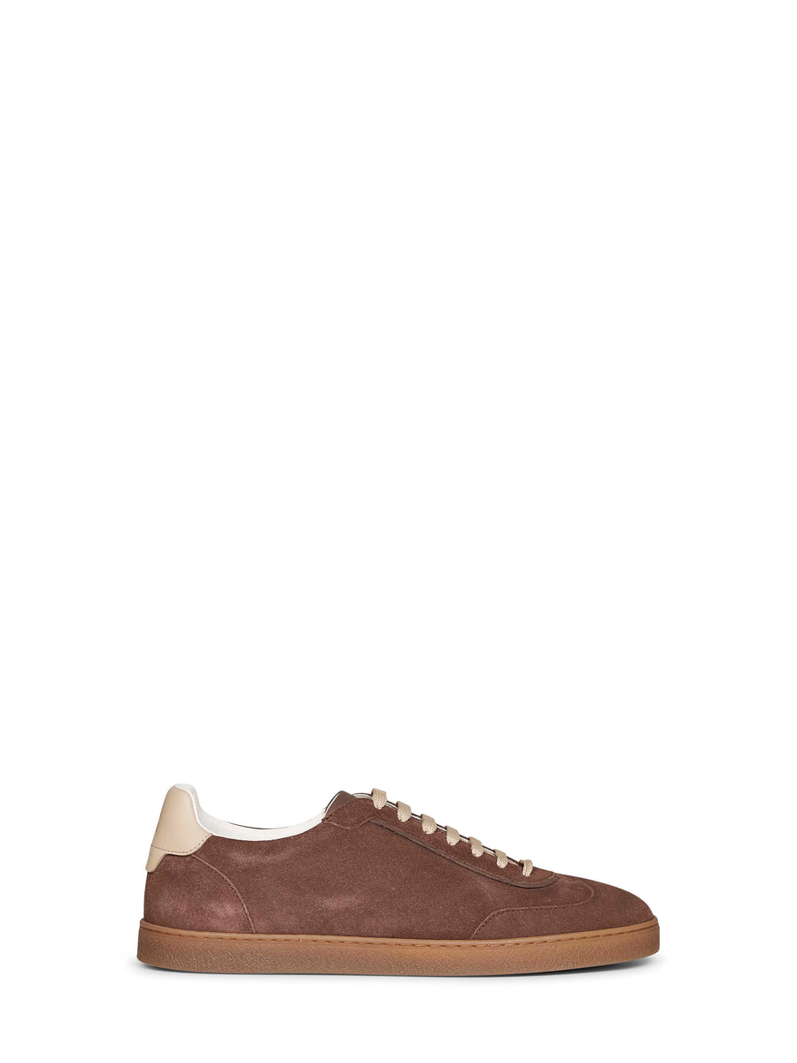 Sneakers Mud Suede Brown Calf Leather Trainers