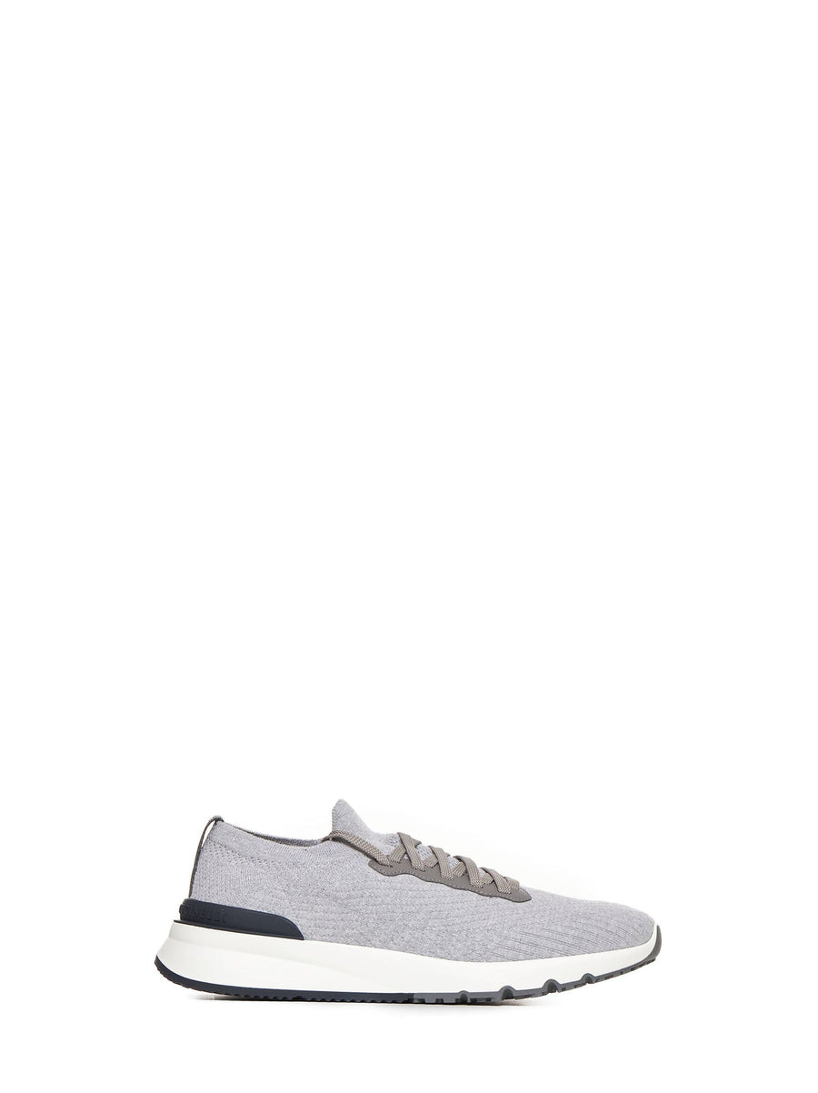 Sneakers Grey Cotton Trainers