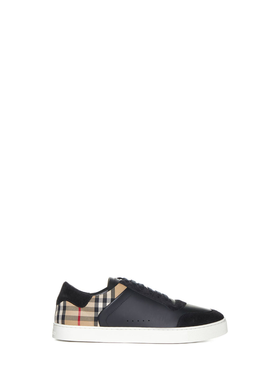 Sneakers Stevie Beige Check Canvas Calf Leather Trainers
