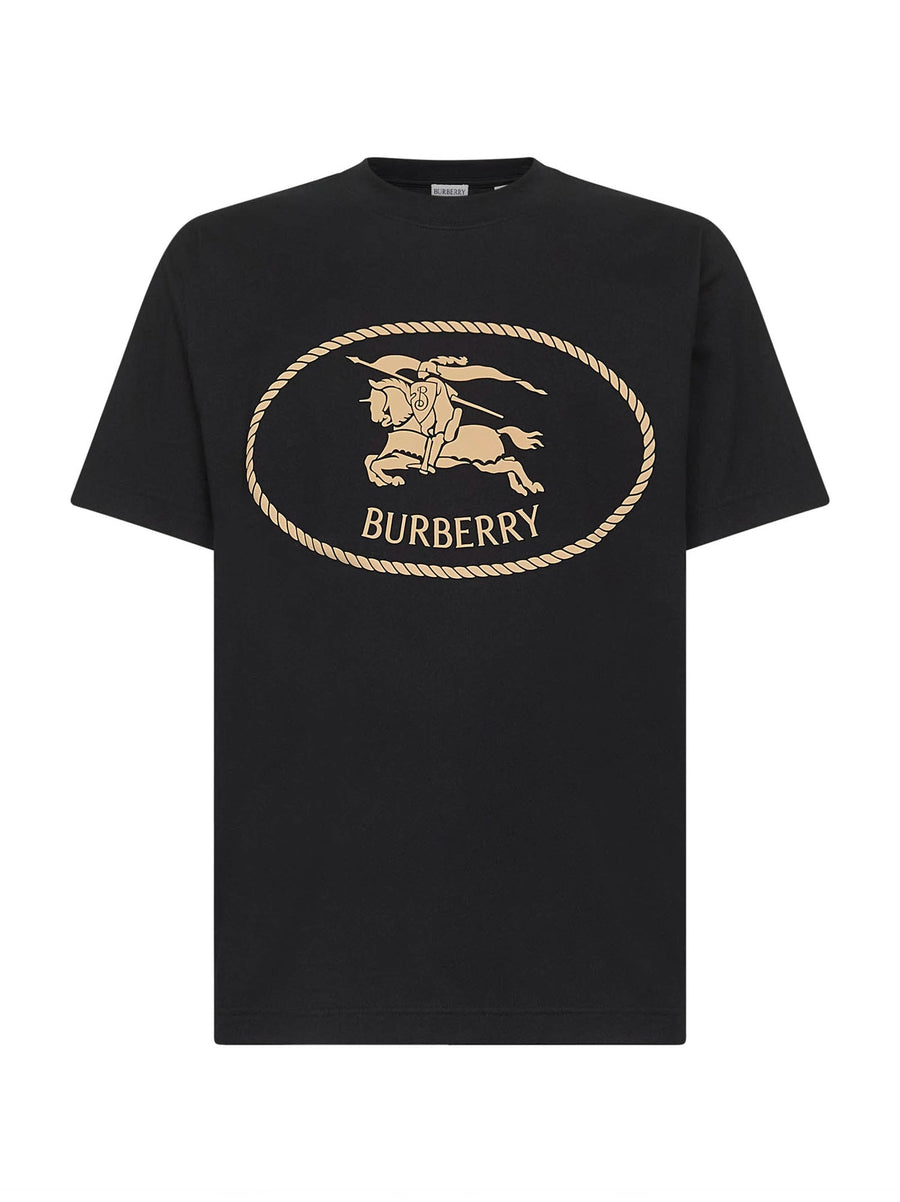 T-Shirt Knight Stamp Black Cotton T-shirts