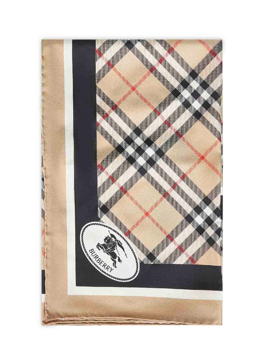 Silk Twill Scarf Sand Beige