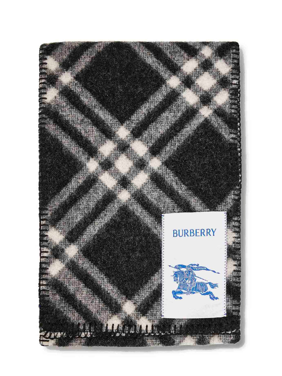 Wool Scarf Black Check