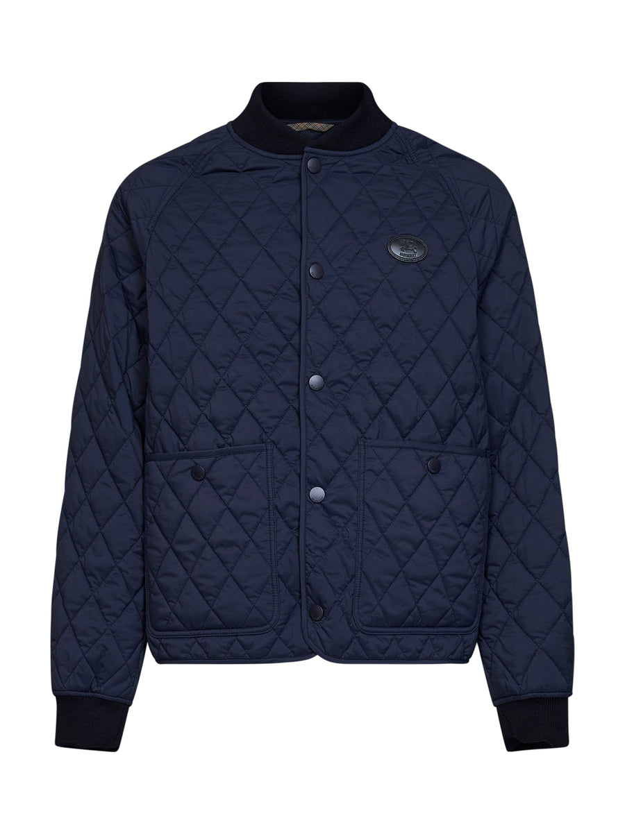 Jacket Quilted Nylon Navy Blue Polyamide Bomber