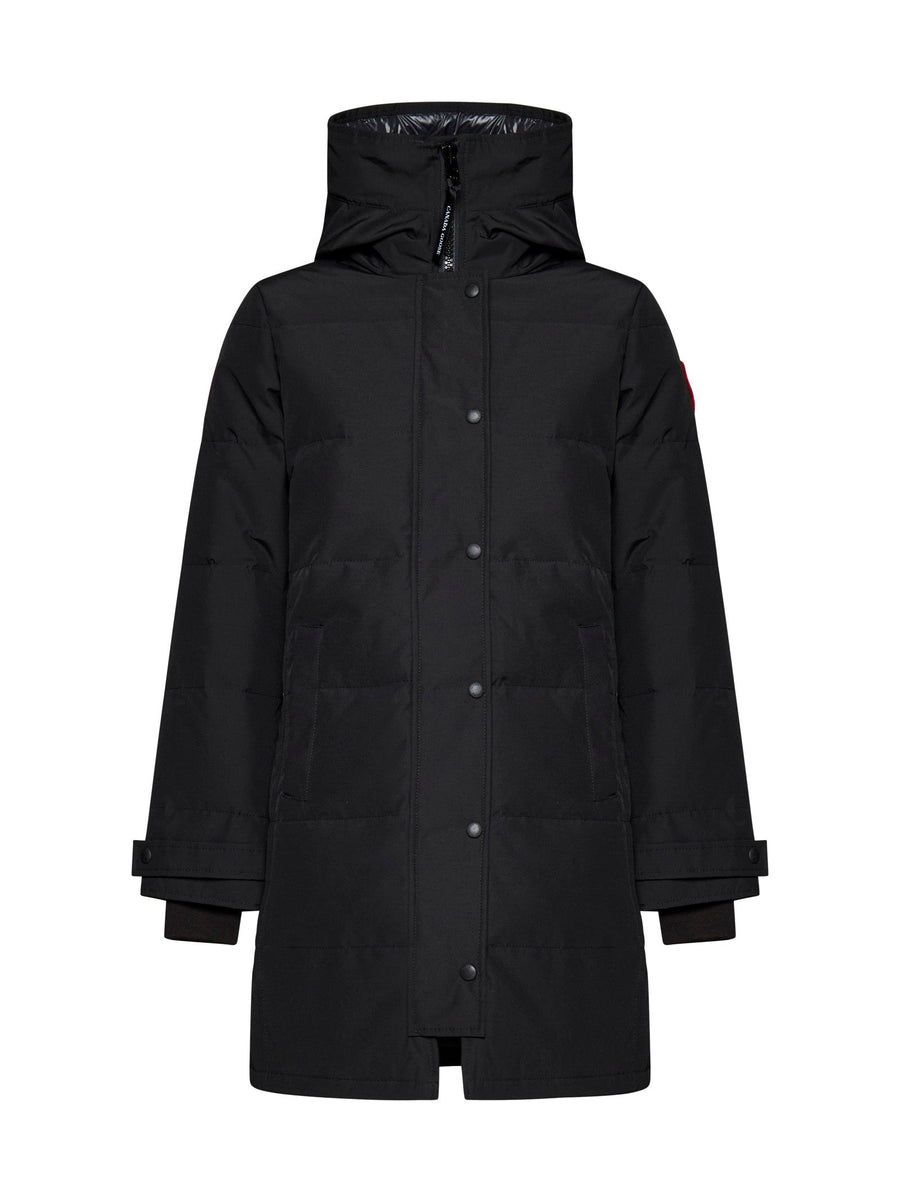 Hooded Shelburne Parka Black Polyester Bomber Jackets