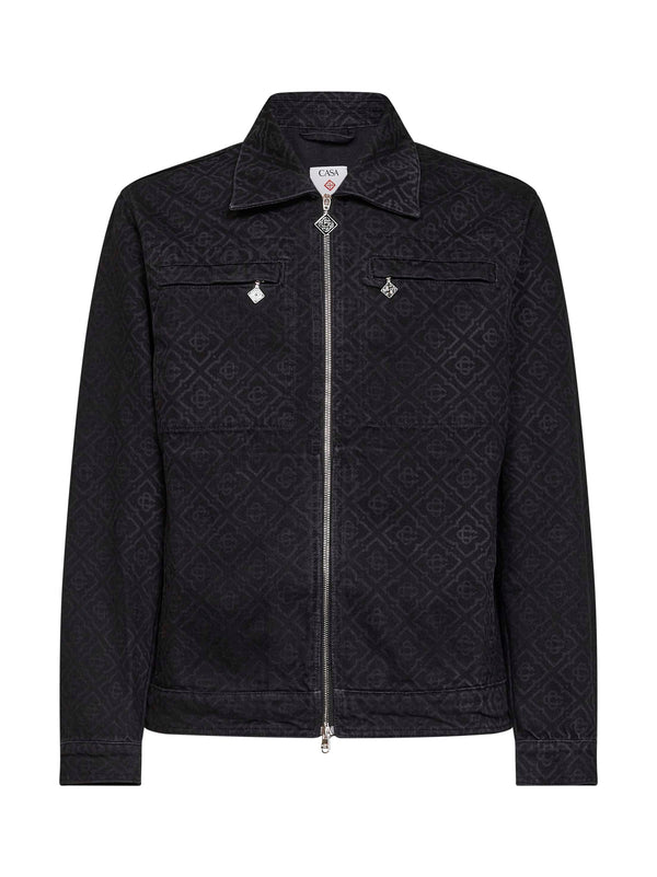 Bomber Jacket Black Cotton Denim