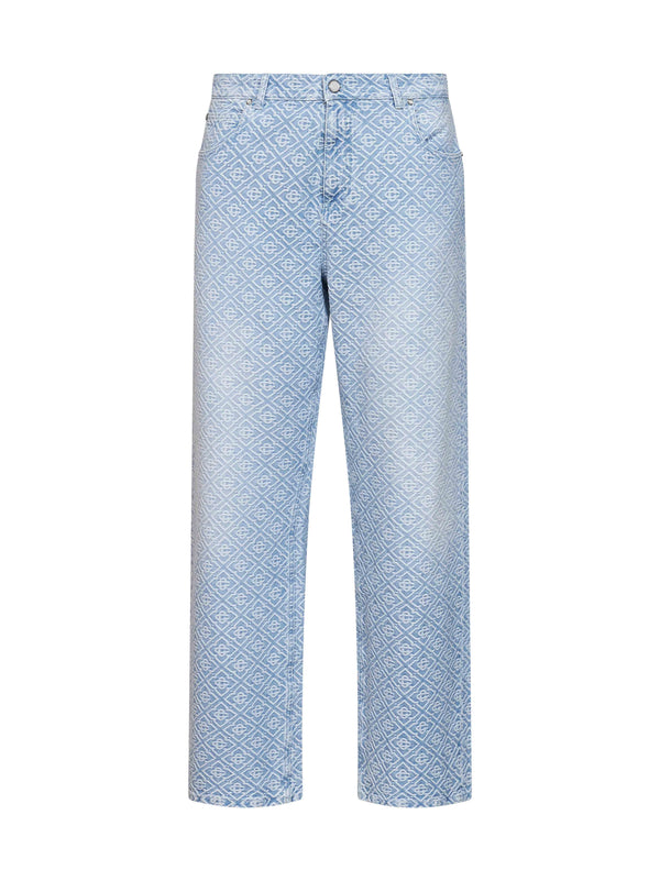 Jeans Washed Monogram Light Blue Cotton