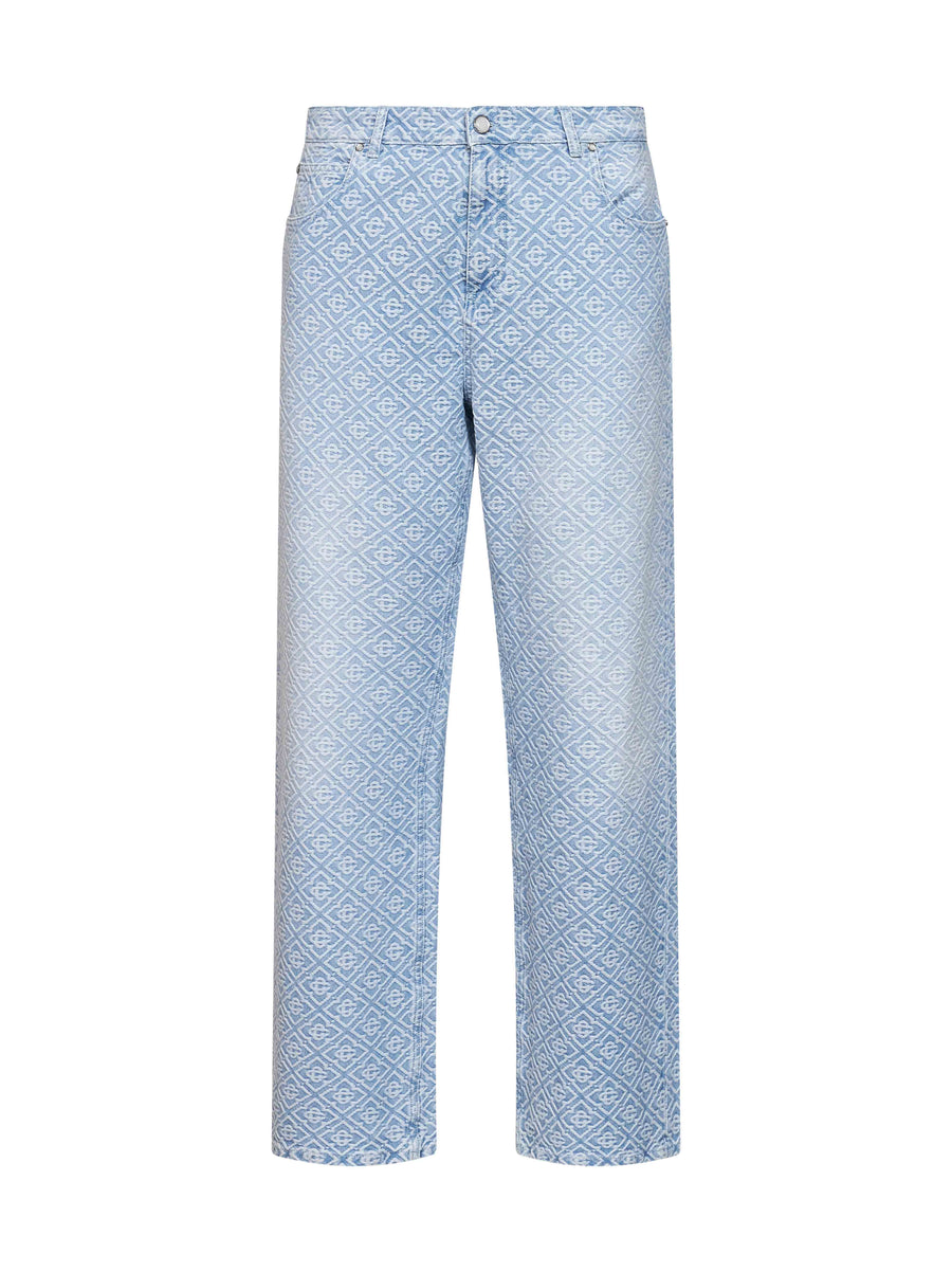 Jeans Washed Monogram Light Blue Cotton