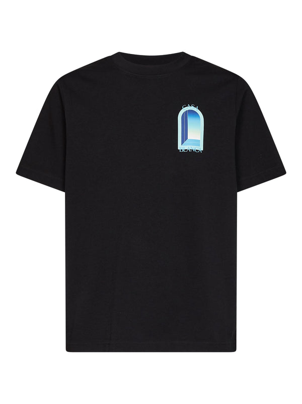 T-Shirt Gradient Larche Black Cotton Jersey Organic T-shirts