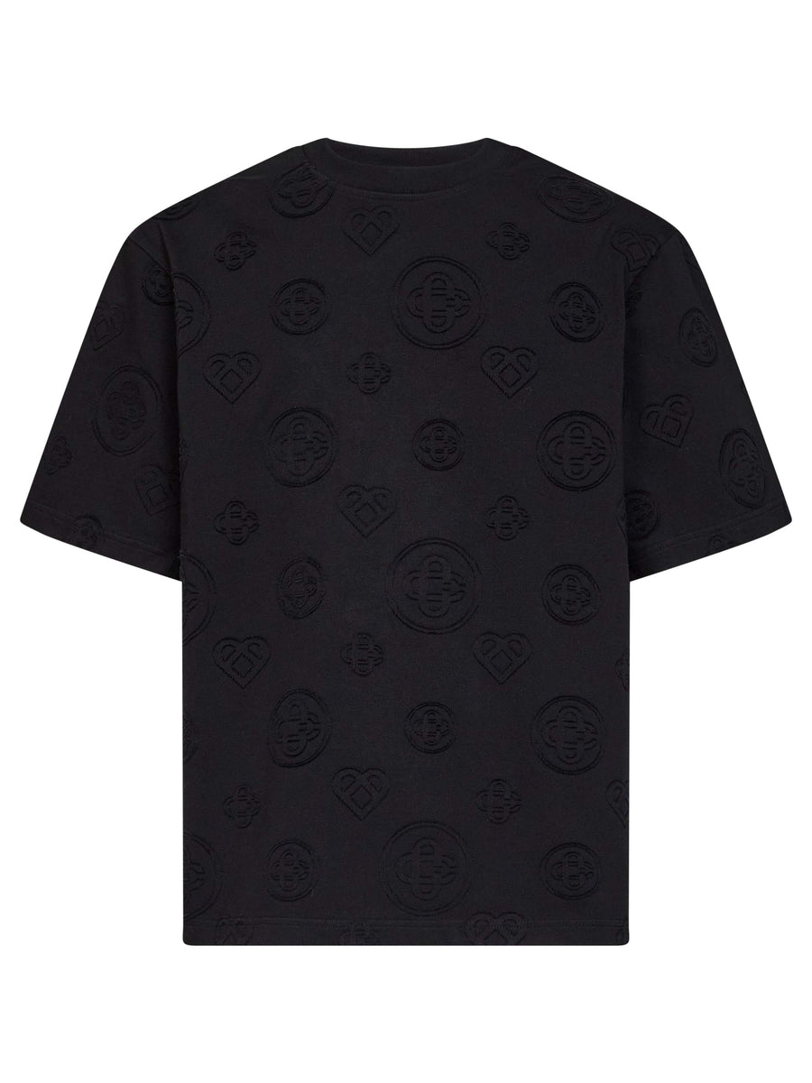 T-Shirt Applique Monogram Black Organic Cotton T-shirts