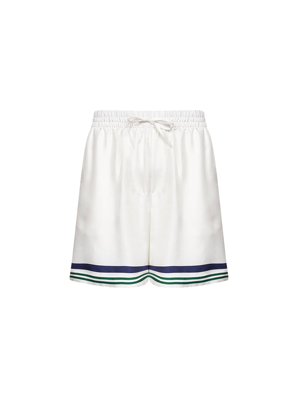 Shorts Hotel Emblem White Silk