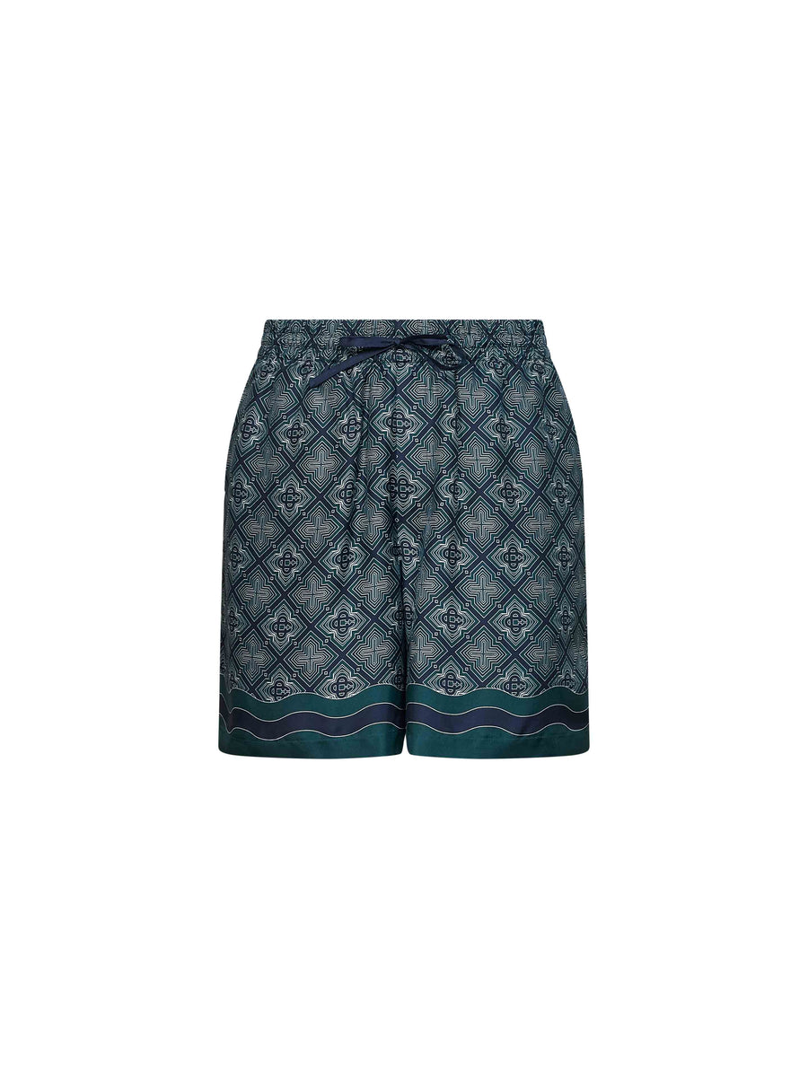 Shorts Radiating Monogram Green Silk Multicolour