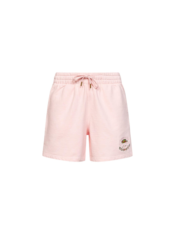 Shorts Embroidered Cotton Pink Organic